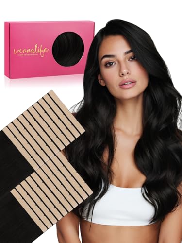 Image of WENNALIFE 3.15 inch Wide Tape in Hair Extensions Human Hair, Tape in Weft