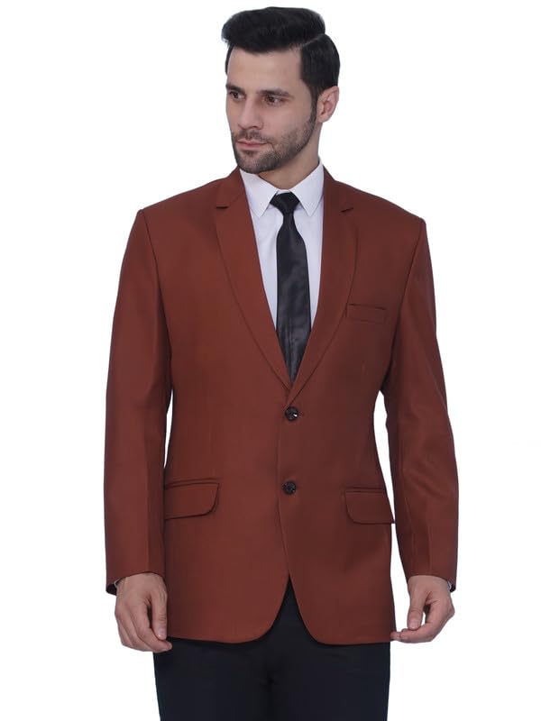 Tuxedo Formal Blazers for Men with 2 Pockets | Rayon Slim Fit Single Breasted Blazer | Semi Ethnic Wear Tuxedos | Solid Tuxedo Blazers in Shawl Collar | Blazer for Wedding, Festive, Formal