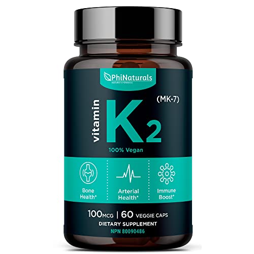 Vitamin K2 MK7 100mcg Vegan [60 Count] VIT k2 MK7 100 mcg from