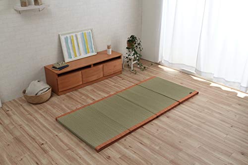 イケヒコ い草 クリア マット くつろぎ お昼寝 収納便利 抗菌防臭 消臭 シンプル 小林製薬コバガード使用 約80×180cm オレンジ #7559479