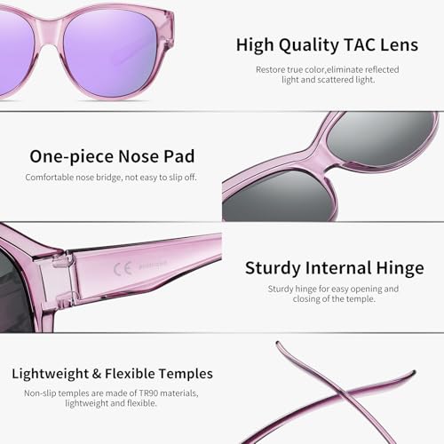 Image of GEGURI Polarized Sunglasses Fit Over Glasses for Men Women, Oversized Square Sun Glasses UV400 Protection Shades