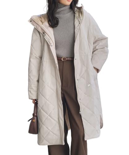 [神戸レタス][ あったか裏シャギー ] ロング アウター レディース 秋 冬 ロングコート 防寒対策 ジャケット 暖かい 防風 保温 裏シャギー 軽量 コート あったか 寒さ対策 ベスト ペプラム キルティングジャケット 撥水 [K1381] M アイボリー - KOBE LETTUCE(コウベレタス) - 商品画像