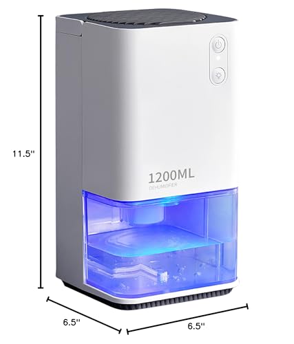 Image of UBBO Dehumidifiers for Home, 850 sq.ft 95oz Dehumidifier with Drain Hose Timer Sleep Mode Auto-Off 7 Colors Light, Dehumidifier for Bedroom Bathroom Basements RV Silver