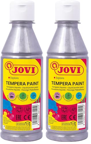 Jovi- Botella témpera, Color Plata (50237) (Paquete de 2)
