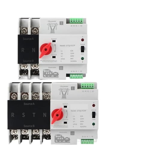 Commutateur de transfert automatique mini ATS 3P 125A pour inverseur de source rail DIN