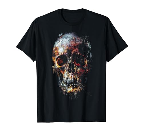 Skull Costume Halloween Spooky Art Skull T-Shirt, Men, Black, 3X-Large