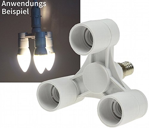 Preisvergleich Produktbild Sockel Adapter Lampensockel Adapter E14 auf 3 x E14 Fassung Tripple