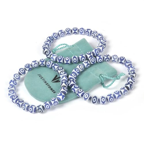 Image of Justinstones Gem Semi Precious Gemstone 8mm Round Beads Stretch Bracelet 7 Inch Unisex