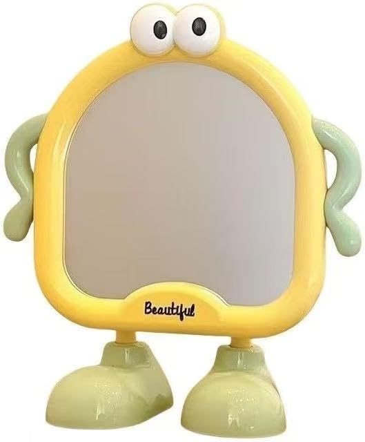 Decorative Flower Shaped Makeup Mirror | Rotatable Makeup Mirror with Tray Table | Desktop Adjustable Mirror for Bedroom, Bathroom, Living Room (Pack of 1) (Cartoon Mirror)