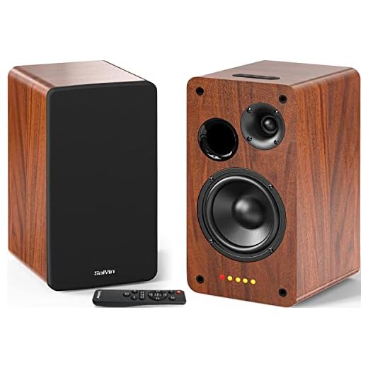 Saiyin Bluetooth Bookshelf Speakers, Powered Speakers with 5 Inch Woofer, Active Bookshelf Speakers 40W X 2, Optical/RCA inputs/Subwoofer Line Out for Turntable, TVs, Monitor Speakers(DS6801)