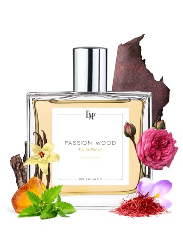 Image of EM5 Passion Wood Perfume for Men & Women | Oud Leather Topical Spicy Woody Fragrance | 50 ml Unisex Eau de Parfum Spray | Luxury Gift for Him & Her