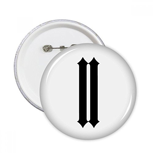 Badge bouton rond chiffres romains silhouette noire XL vêtement