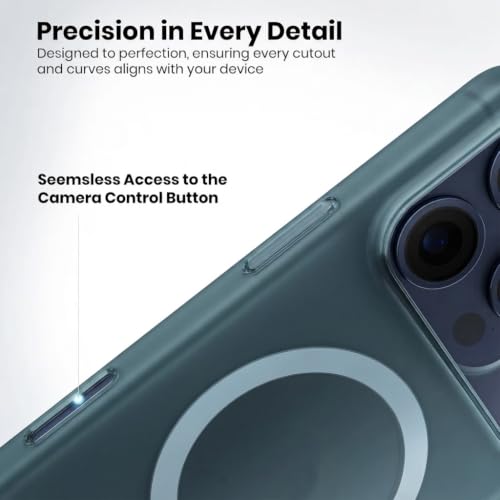 Image of DIZORO Matte Case for iPhone 17 Pro Compatible with MagSafe, Camera Lens Full Protection, Shockproof Translucent Frosted TPU Soft Phone Cover, Anti-Fingerprint (Navy)