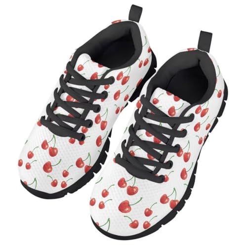 Pinupub Boys Girls Running Walking Shoes for Gym Sports Breathable Soft Lace Up Sneakers Black Sole3
