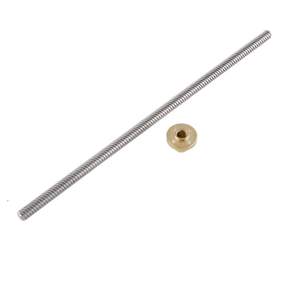 xcluma T8 Lead Screw OD 8mm Pitch 2mm Lead 2mm/8mm 500mm With Brass Nut For Reprap 3D Printer-image-9