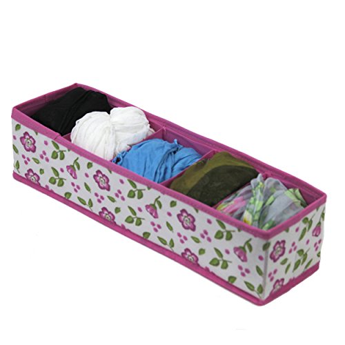 Drawer Shelf Closet Vanity Organizer Storage Dividers For Underwear Hosiery Socks Scarves (Pink Floral) #TOP2