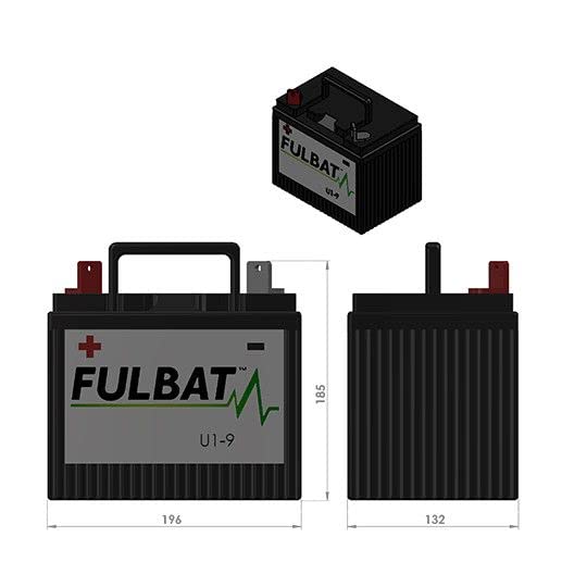 Batería U1 – 9 Fulbat 12 V28ah LG 195 L130 H180 300 A – SLA sin cuidado fácil – Motoculture