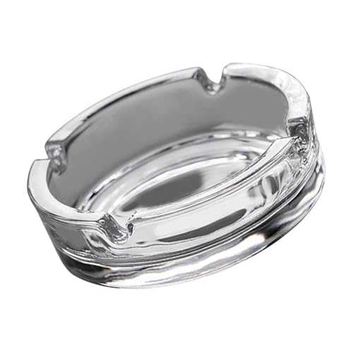 Hemobllo Posacenere in Vetro Trasparente da Tavolo Posacenere Decorativo in Cristallo Lucidato Resistente al Calore per Casa e Ufficio