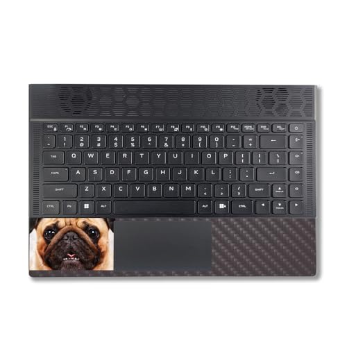 Image of MightySkins Carbon Fiber Skin Compatible with Alienware X14 R2 (2023) Full Wrap Kit - Pug | Protective, Durable Textured Carbon Fiber Finish | Easy to Apply & Change Styles | Made in The USA