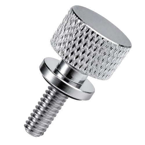 Image of cooideamoto Seat Bolt Screw 1/4"-20 Thread Motorcycle Thumb Nut Fit for Harley Touring XG XL Dyna Softail CVO Breakout Road King Lower Rider (Chrome)