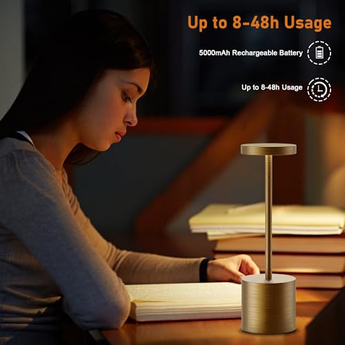 Shangcai S801-B-LS Rechargeable Cordless Table Lamp, 5000Mah Battery Operated Outdoor Waterproof Portable Led Touch Desk Lamps thumb #3