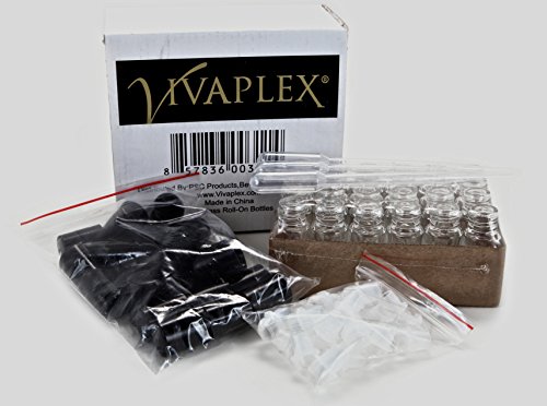 24, Clear, Mini (Approx. 4 Ml, 1/8 Fl. Oz) Glass Roll On Bottles, With 3-3 Ml Droppers #TOP3