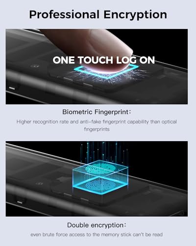 Image of NEWQ SSD 1TB Portable Fingerprint External Solid State Drive, Up to 300MB /s, Reliable Storage for Professionals, Gaming, Students, Easily Categorize and Backup Your Phone Albums to The SSD