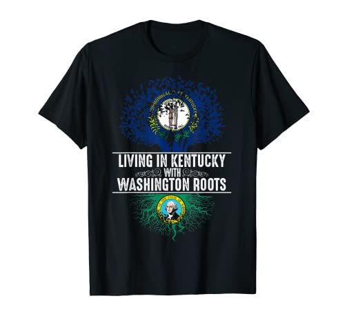 Kentucky Home Washington Roots State Tree Flag Regalo Camiseta