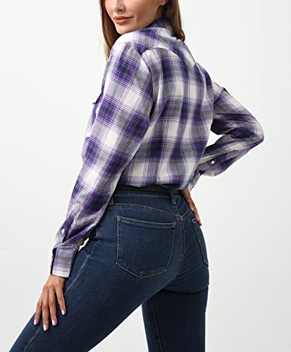 Western Shirts for Women Cotton Long Sleeve Shirts for Women with Snap Buttons Plaid Shirts for Women3