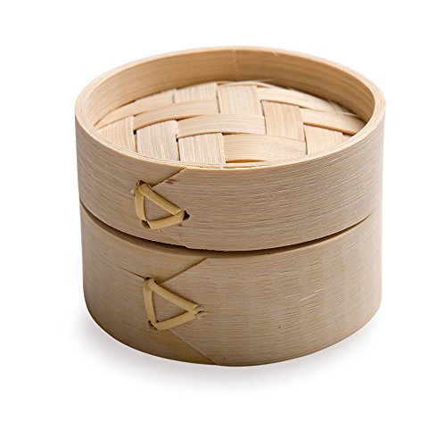 Restaurantware 2 Ounce Mini Bamboo Steamers 100 Bamboo Dim Sum Steamers - Premium With Lid Natural Bamboo Dumpling Steamers Bamboo Mini For Parties Or Catering
