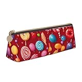 Forme triangulaire spacieuse : conçue avec un facteur de forme triangulaire élégant, cette trousse à crayons fine avec imprimé Lollipop offre une capacité interne améliorée (21 cm de long, 5,5 cm de large, 6 cm de haut) pour tous vos stylos, fournitures d'art ou cosmétiques.