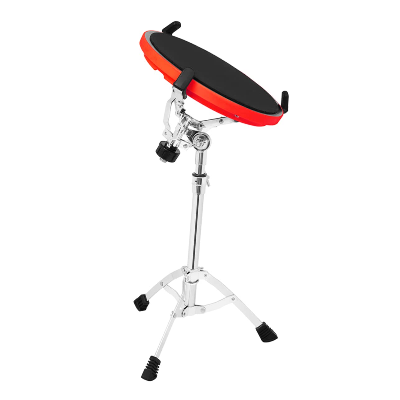 Pad Silencioso de Batería de 10 Pulgadas en Fibra de Carbono y Abs, Rojo, para Principiantes, Práctica de Batería en Casa | Abs Plástico, Metrónomo Integrado, para Principiantes, Uso de Práctica y Entrenamiento Básico