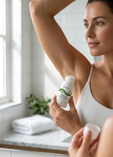 Image of Crystal Underarm Roll On with Aloe Vera | Natural Alum | Brightens Dark Underarms, Kills Bacteria | Reduces Pigmentation, 0% Alcohol & 0% Aluminium | Men & Women (PACK OF 1)