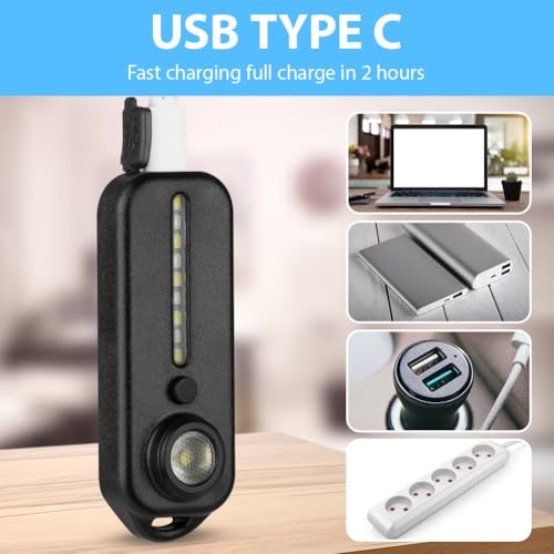 Adiwo Running Light - 2 Pack Clip-on Flashlight, Portable Rechargeable LED with 5 Modes, Ultra Bright for Camping Fishing, Emergency - Image 4