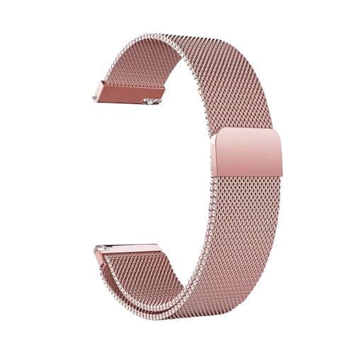 NoveltyThunder Compatible with Radley London Series 5/6/7/11/19/20/32/46/56 Strap Mesh Metal Magnetic Stainless Steel Replacement Band 20mm (RosePink)