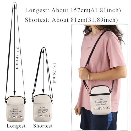 PLITI Cat Crossbody Bags Cat Lover Gifts Crazy Cat Lady Birthday Gift I Just Freaking Love Cats Crossbody Purse 6