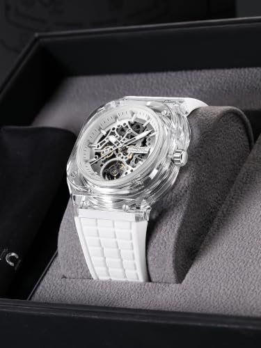 Image of French Connection | Skeleton Dial | Transparent Acrylic Case | Silicone Strap | Quartz Watch for Men - FCG01
