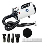 Dog Dryer,High Velocity Professional Dog Grooming Dryer,Adjustable Temperature and Speed with 4 Different Nozzles