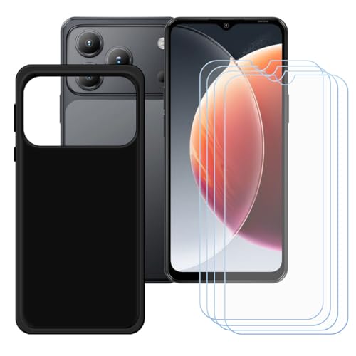 BMPNLSZ �K�pBlackview Wave 7C�p+[4�p�b�N]HD�����K���X�ėp�u���b�N�P�[�X�A�V���J�Q���P�[�XTPU�o���p�[�ی�o�b�N�P�[�X-�K�pBlackview Wave 7C�p�X�N���C�u�h�~�ی��(6,56")