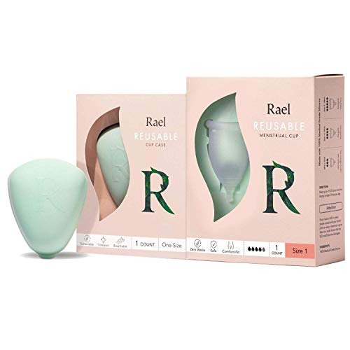 Rael Reusable Menstrual Period Cup (Size 2) & Case for Cups, BPA-Free Container Set