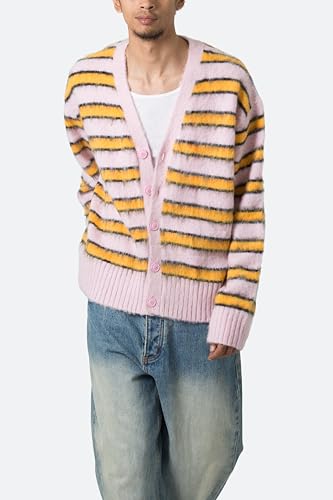 mnml Men's Striped Mohair Cardigan Sweater4