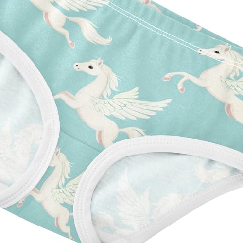 ZZKKO Cute Horse with Wings Girls Underwear Toddler Panties for Girls Comfort Brief Size 2T-8Y3