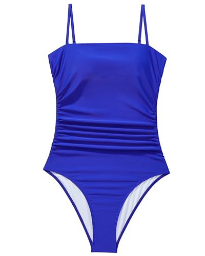 Image of SUUKSESS Women Sexy One Piece Swimsuit Tummy Control Square Neck Bathing Suit