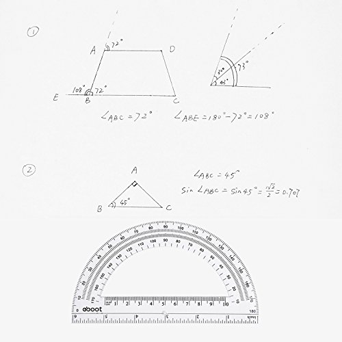 eboot plastic protractor math protractors 180 degrees 6 inch pack of 2 clear