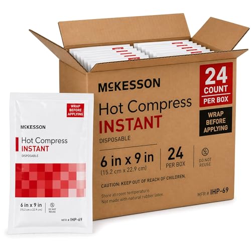 McKesson Hot Compress Instant Hot Pack [24 Pack] Disposable Heat Packs for Pain Relief 6 in x 9 in