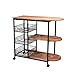 ShiSyan Micro-ondes Support de rangement mobile Cuisine Rack Dining Car multi couche étagère en fer forgé Shelf restaurant Fruit Basket Chaussures Rack (Couleur: BROWN, Taille: 80cm * 33cm * 80cm) Ran