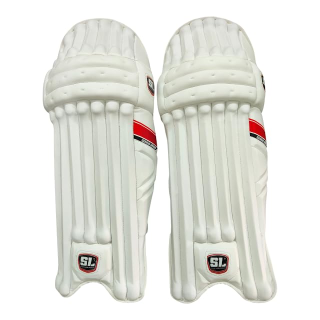 SL Genius Grand Cricket Batting Leg Guards Taiwan Leather Professional Performance (Men's LH)-picture-22