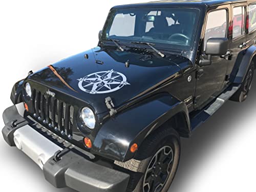 Elevate Graphics - Fits Jeep Wrangler Compass Hood Graphics 3M Auto Decals Stickers Vinyl Stripes Years 2007-2022