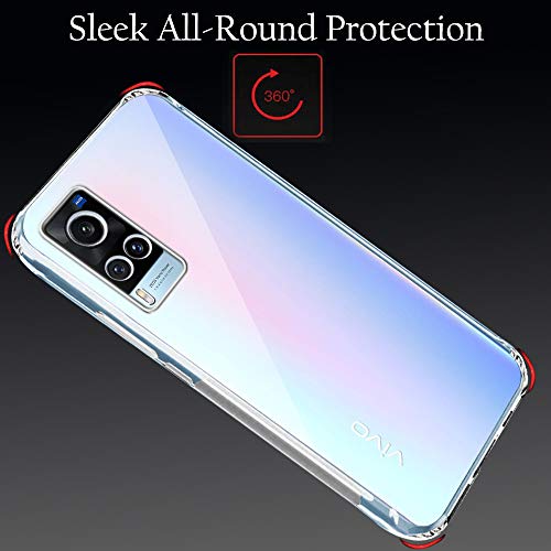 Image of TheGiftKart Back Cover Soft Silicone Case for Vivo X60 5G | Complete Camera Protection | Inbuilt Dust Plugs | Anti-Slip Grip | Slim Profile | Transparent