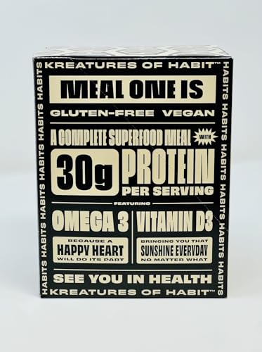 Kreatures of Habit MEAL ONE | Overnight & Instant Superfood Protein Meal Replacement | Gluten Free, Dairy Free, 30g of Plant Based Protein, With No Added Sugar (7 Pack, Variety)